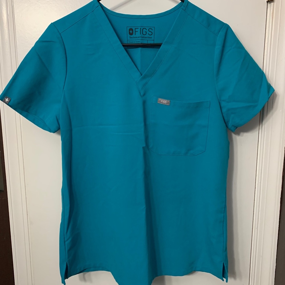 Figs Women’s Teal Catarina one pocket scrub top
